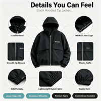 Veste coupe-vent légère à capuche pour homme, style streetwear décontracté, fermeture éclair, coupe oversize, personnalisable OEM ODM