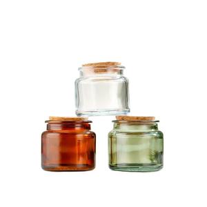 Tarro <span class=keywords><strong>de</strong></span> cristal <span class=keywords><strong>de</strong></span> aromaterapia verde claro ámbar <span class=keywords><strong>de</strong></span> lujo decoración del hogar tarro <span class=keywords><strong>de</strong></span> vidrio resistente a altas temperaturas con tapa <span class=keywords><strong>de</strong></span> corcho - Product Image 3