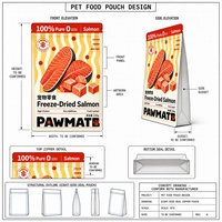 Sachet personnalisé pour aliments pour animaux de compagnie, haute barrière, refermable avec fermeture éclair, sac composite pour l'emballage de croquettes pour chiens et chats