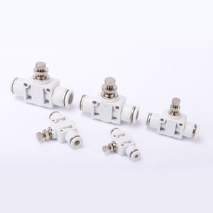 Raccord de tuyau pneumatique de type SL, blanc, à angle droit, composant pneumatique, raccord rapide, filetage PA, vanne de régulation réglable - Product Image 2