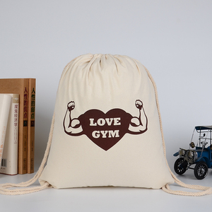 Wholesale Cotton <b>Canvas</b> Foldable String <b>Bag</b> Custom Printed Promotional <b>Drawstring</b> Backpack <b>Bags</b> for Yoga Travelling Basketball - Product Image 2