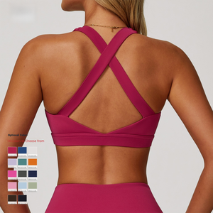 Soutien-gorge de sport à fort impact pour femme, coupe intégrale, en nylon et élasthanne, gilet de yoga moulant, anti-choc, pour la course, le Pilates et la gym - Product Image 3
