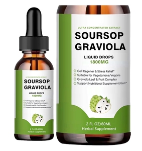 Gmp Fabriek Op Maat Label Zuurzak Graviola Liquid Drop Immuunboost Ondersteunt Ontspannen Slaap Zuurzak Bitters Vloeistof Drop Snelle Handel - Product Image 1