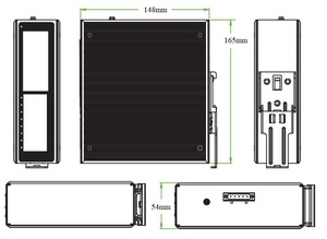 Commutateur Ethernet Gigabit industriel 16 ports 32 Gbit/s, gestion PoE, prise en charge VLAN, montage sur rail DIN, boîtier en aluminium robuste - Product Image 4