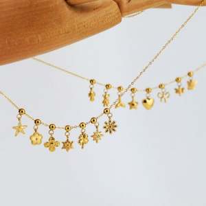 จี้ดอกไม้ประดับเพชรหรูหรา สแตนเลส 316L ชุบทอง 18K ดีไซน์ทันสมัย สำหรับทำเครื่องประดับ ขายส่ง - Product Image 3