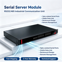 Serveur série 1U à montage en rack, 8 ports, RS232/485, isolé 2KV, TCP/UDP transparent et COM virtuel, 12-48V DC