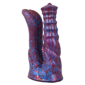 LUUK Colorful Double <b>Dildos</b> Mixed Tongue Lesbian Vagina Anus Monster <b>Dildo</b> with Strong Sucker Sex Toys Two Butt Plug for LGBTQ - Product Image 5