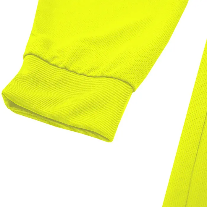 OEM/ODM 100% poliestere Hi Viz camicia di sicurezza a maniche lunghe con magliette di sicurezza sul lavoro con nastro riflettente