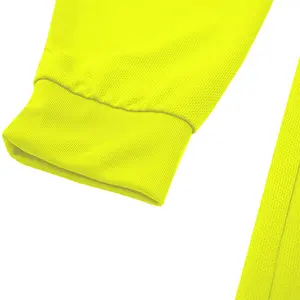 OEM/ODM 100% Polyester Hi Viz Chemise de sécurité à manches longues avec bande réfléchissante T-shirts de sécurité au travail