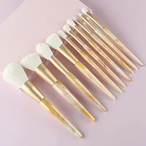 Top 10pcs Jade makeup sets Soft with dazzling pearlescent makeup brush set