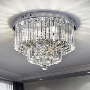 Crystal <b>Chandelier</b> E26 LED 3500K Warm White Gold Body Adjustable Height Mounted Living Room Ceiling <b>Light</b> High Brightness 30000H - Product Image 1