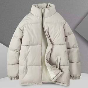 เสื้อแจ็คเก็ตหนังกลับหนาสำหรับผู้ชาย คอตั้ง สไตล์ลำลอง ปิดด้วยซิป แฟชั่นทรงหลวม ดีไซน์ผ้าฝ้าย - Product Image 5