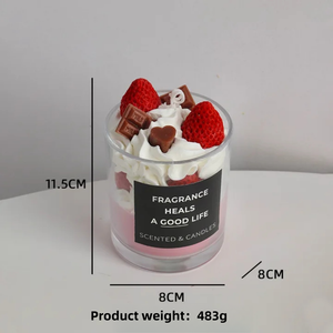 เทียนหอมขี้ผึ้งถั่วเหลืองครีมผลไม้เทียนหอมน่ารักสุดหรูสำหรับบ้าน - Product Image 3