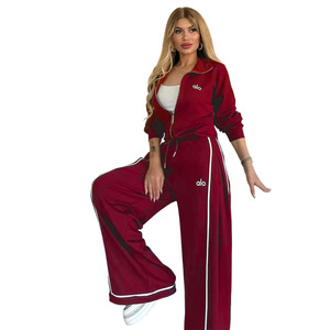 Ensemble de survêtement pour femme DD0165, mode automne-hiver, respirant, pantalon large, tenue de sport deux pièces - Product Image 5