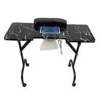 Table à ongles professionnelle avec dépoussiéreur pour station de manucure de salon de luxe