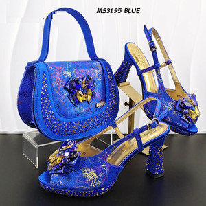 Sac en PU de style italien ensemble de chaussures et de sacs assortis de <span class=keywords><strong>luxe</strong></span> pour femmes africaines fête de mariage - Product Image 2