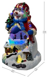 Village de Noël animé multifonctionnel fait à <span class=keywords><strong>la</strong></span> main patineurs rotatifs Ski enfants grand village de Noël de bonhomme de neige pour l'usine de vente en gros - Product Image 4