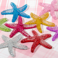 Breloques en résine éco-responsables en forme d'étoile de mer à dos plat pour la décoration de coques de téléphone DIY, accessoires décoratifs, couleurs assorties