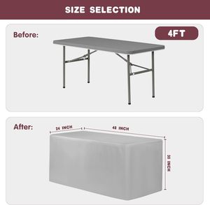 <strong>Black</strong> Tablecloth Fitted <strong>Table</strong> <strong>Clothes</strong> for 4 Ft 6ft 8ftRectangle <strong>Tables</strong> - Water Resistant Washable Fabric Polyester Rectangle - Product Image 3