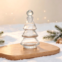 Bouteille d'arôme en verre en forme de sapin de Noël avec logo personnalisé, bouteille en verre vide pour la décoration des fêtes, cadeau de Noël, décoration de la maison