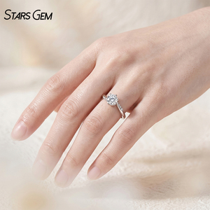 Anillo de Diamante de Laboratorio, Oro Blanco de 18k, 0.5CT, Corte Brillante Redondo, Anillo Solitario, Anillos de Compromiso - Product Image 6