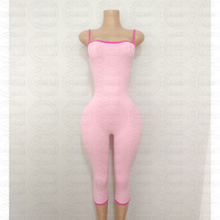 Combinaisons Capri Y2K pour femmes, logo personnalisé, combinaison moulante en spandex pour l'entraînement, combinaison avec shrug à manches longues, ensemble deux pièces pour femmes
