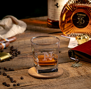 Verre à boire en verre transparent classique gravé personnalisé avec logo 340 ml pour bière, vodka, whisky, rhum, tequila - Product Image 3
