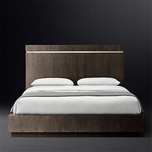 Meubles de chambre à coucher de style villa, lit double en bois massif de style américain simple, personnalisable - Product Image 2