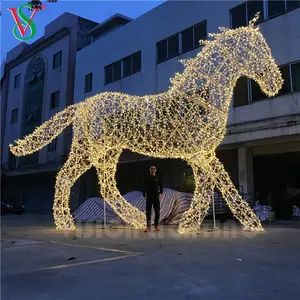 Luz Lampara de Cuerda del 3D动物de la Escultura del Caballo Iluminada para Decoracion al aire libre