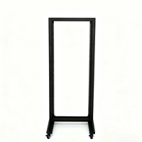 Rack de serveur mobile 27U 550*1400*120MM 19 pouces à double colonne monorail ouvert en acier laminé à froid SPCC, profondeur 120 mm