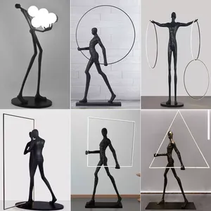 SANXIANG Simple Figure Sculpture sol décoration Art <span class=keywords><strong>Design</strong></span> danse déesse décor à la maison salon hall debout <span class=keywords><strong>lampadaire</strong></span> - Product Image 3