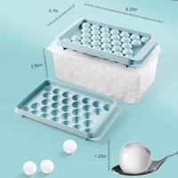 Bac à glaçons pour whisky réutilisable avec couvercle et bac Moules à glaçons transparents en PP pour congélateur Bacs à glaçons ronds