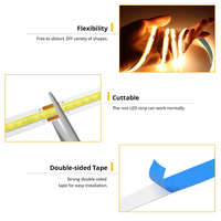 Ruban LED COB 12V 320 LED/m Pour Éclairage Miroir, Décoration d'Ambiance et Décoration de Miroir, Ruban LED Flexible