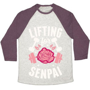 Lifting for Senpai Unisex Tri-Blend <b>Baseball</b> <b>Tee</b> - Product Image 1
