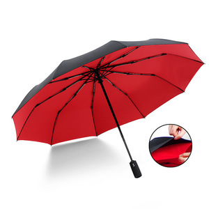 Paraguas Automático de Doble Capa para Hombre de Negocios, 10 Varillas, Estructura de Aleación, Apertura Automática con Botón, Plegable en Tres Partes, Protección Solar y Contra la Lluvia, para Viajes - Product Image 4