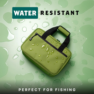 Classeur de pêche haut de gamme avec 4 pochettes et poches zippées, classeur de matériel de pêche résistant à l'eau avec fermetures éclair durables - Product Image 4