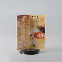 Support publicitaire triangulaire personnalisé pour restaurant, 3 faces, transparent, pour table, porte-menu en acrylique transparent
