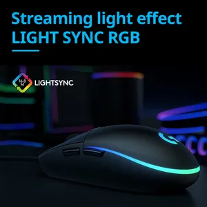 2023 Newest Logitech G102 6-keys RGB Glowing 6000DPI Five-speed Adjustable Wired Optical Gaming Mouse