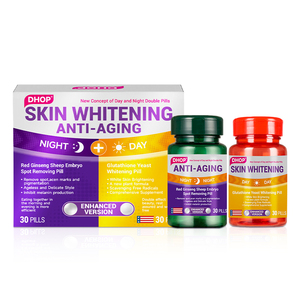 Vitaminas para blanquear la piel de etiqueta privada, píldoras dobles de día y noche, gomitas, antienvejecimiento, piel suave, vitamina C, suplementos de belleza - Product Image 1