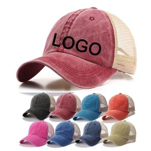 DCBEST Unisex Vintage Fashion Trucker Cap Custom Embroidered Logo Breathable Waterproof Outdoor Beach 100% Cotton Fishing Hat - Product Image 1