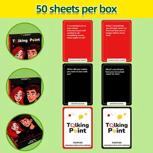 Nouvelles cartes de conversation interactives écologiques pour 50 couples Cartes d'interaction à sujet interactives amusantes en plastique - Product Image 4