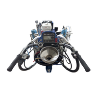 Machine de marquage routier de première classe à deux pompes airless pour peinture à froid, avec distributeur de billes de verre intégré, alimentée par moteur, faible encombrement