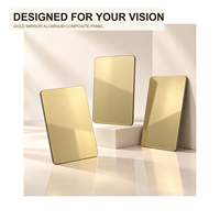 Panneau composite en aluminium miroir couleur or champagne pour revêtement mural intérieur