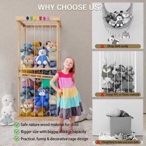 Estante de Almacenamiento de Peluches de Madera, Tipo Rectangular, Organizador de Juguetes para Dormitorio con Hamaca, Almacenamiento para Niños en Cuarto de Juegos - Product Image 4