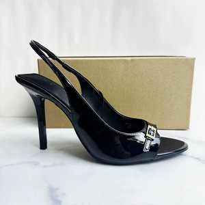 Sandales d'été à talons pour femmes - Bride cheville avec boucle métallique, bout ouvert, bride arrière, coupe basse - Product Image 1