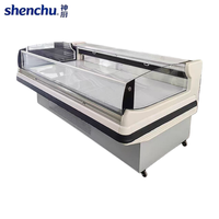 Vitrine Réfrigérée Commerciale pour Viandes Fraîches, Présentoir Réfrigéré pour Supermarché pour Porc, Bœuf, Mouton et Plats Cuisinés