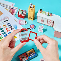 Blocs de construction miniatures pour mini-marché 24h/24, série Journal de la Mini-Ville, briques d'architecture, jouet