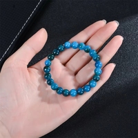 Pulsera de Moda Hecha a Mano con Cuentas de Apatita y Piedra Solar de 8mm, Pulsera de Piedra de Ágata de Cristal