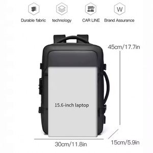 Sac à dos pour ordinateur portable imperméable avec chargement USB, antivol, pour l'école, les affaires, les voyages, multifonctionnel, durable, en PU, pour les loisirs - Product Image 3