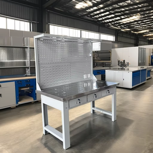 Nouvelle table de travail en acier inoxydable à dimensions personnalisables, station de travail avec boîte à outils pour les industries de la construction – Vente chaude - Product Image 1